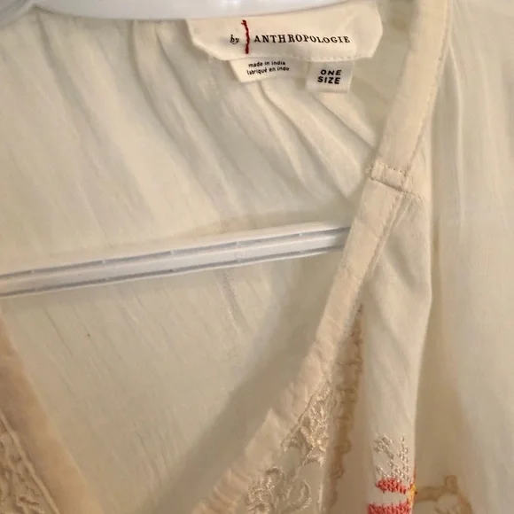Anthropologie Cream Embroidered Dress - Picture 2 of 3